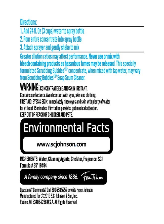 Scrubbing Bubbles Multi Surface Bathroom Cleaner Concentrate, Two 2.9 oz Concentrated Refill Bottles - Image 4